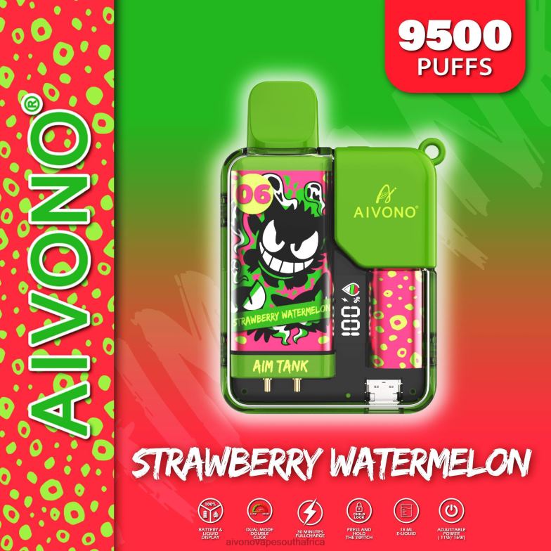 Aivono AIM TANK 9500 Strawberry Watermelon FJP8646 - Aivono Vape Review