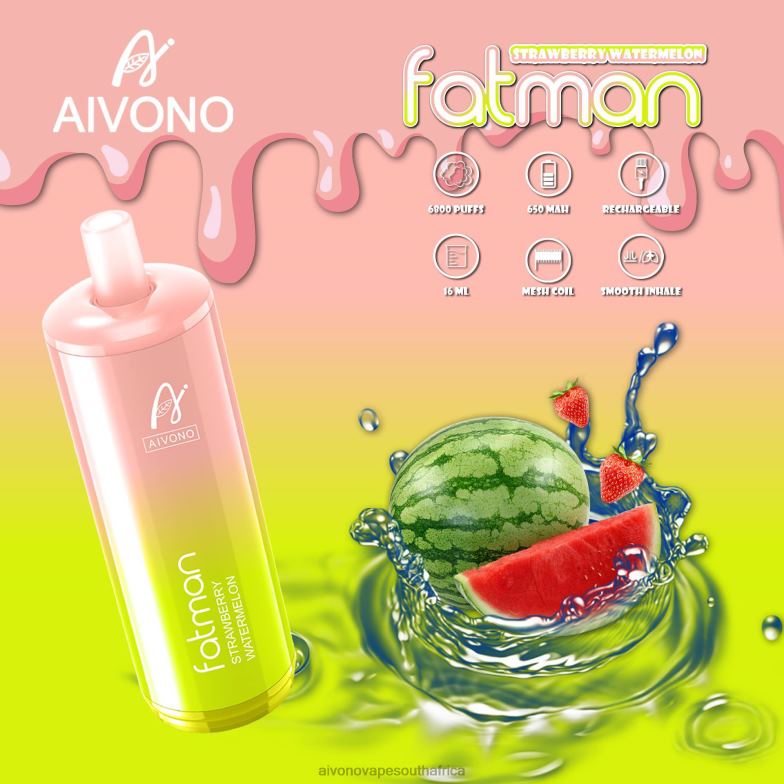 Aivono FATMAN 6800 Strawberry Watermelon FJP8630 - Aivono Vape Review